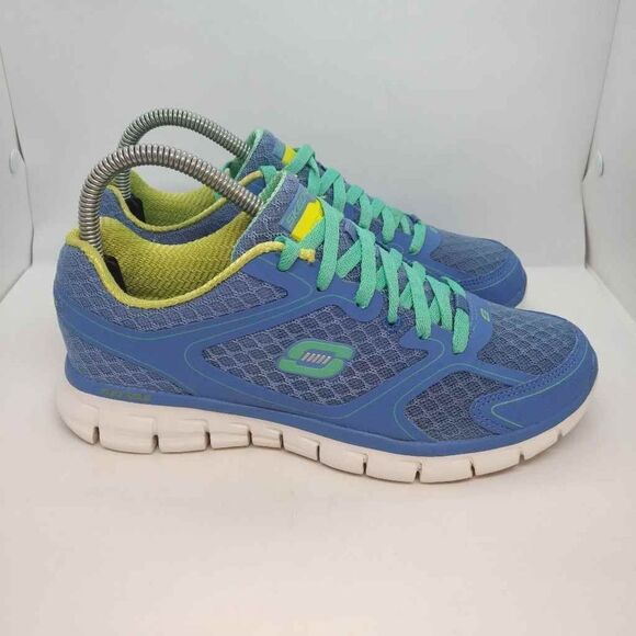 Skechers Flex Appeal Arctic Trainers Shoes Womens Size 7.5‎ Blue Sneakers Casual - Picture 1 of 8